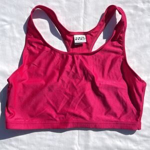 Vintage Rain Beau Sports Bra Leotard Womens XL Hot Pink